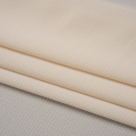 Puckered Lightweight Polyester Crepe - Light Beige - Designer Deadstock