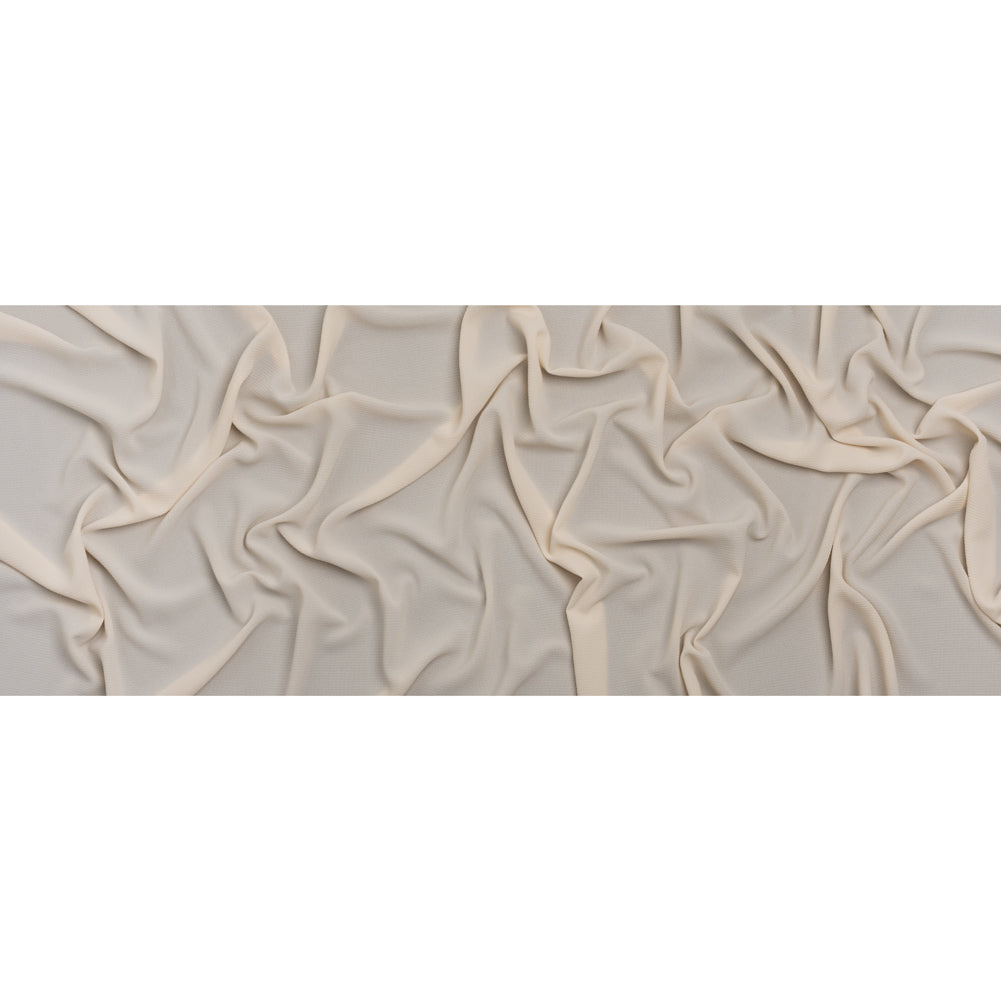 Puckered Lightweight Polyester Crepe - Light Beige - Designer Deadstock