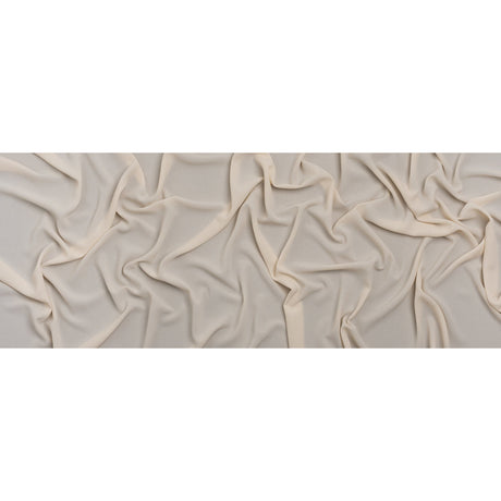 Puckered Lightweight Polyester Crepe - Light Beige - Designer Deadstock