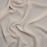 Puckered Lightweight Polyester Crepe - Light Beige - Designer Deadstock