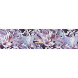 Polyester Satin-Striped Dobby with Metallic Pinstripes - Lavender, Sky Blue and Rose Abstract Florals - Designer Deadstock