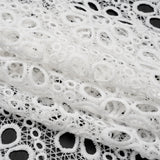Polyester Guipure Lace with Finished Edge - White Dots and Daisies - Designer Deadstock