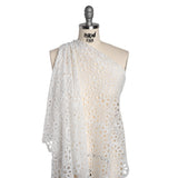 Polyester Guipure Lace with Finished Edge - White Dots and Daisies - Designer Deadstock