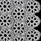 Polyester Guipure Lace with Finished Edge - White Dots and Daisies - Designer Deadstock
