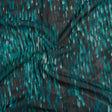Stretch Polyester Mesh - Teal, Black and Blue Abstract Streaks - Designer Deadstock