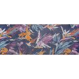 Stretch Polyester Mesh Print - Navy, Plum and Orange Painterly Floral - Designer Deadstock