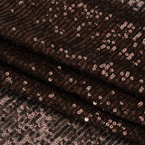 Baby Sequins on Stretch Polyester Mesh - Chocolate Brown Stripes - Designer Deadstock