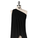 Textured Stretch Polyester Knit - Black Puckers - Designer Deadstock