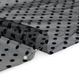 Polyester Tulle with Flocked Polka Dots - Black - Designer Deadstock