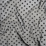 Polyester Tulle with Flocked Polka Dots - Black - Designer Deadstock