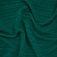 Fine Pleated Polyester Interlock Knit - Teal - Designer Deadstock