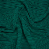 Fine Pleated Polyester Interlock Knit - Teal - Designer Deadstock