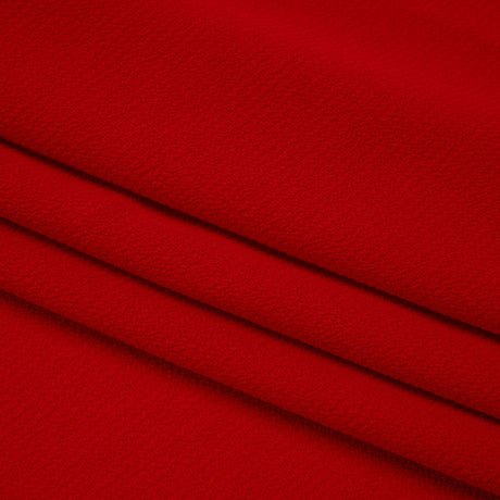 Stretch Polyester Crepe - Salsa Red - Designer Deadstock