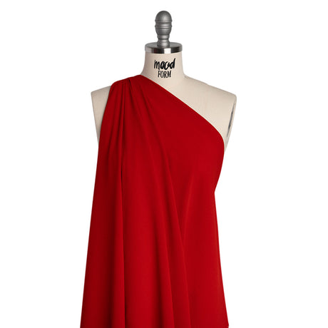 Stretch Polyester Crepe - Salsa Red - Designer Deadstock