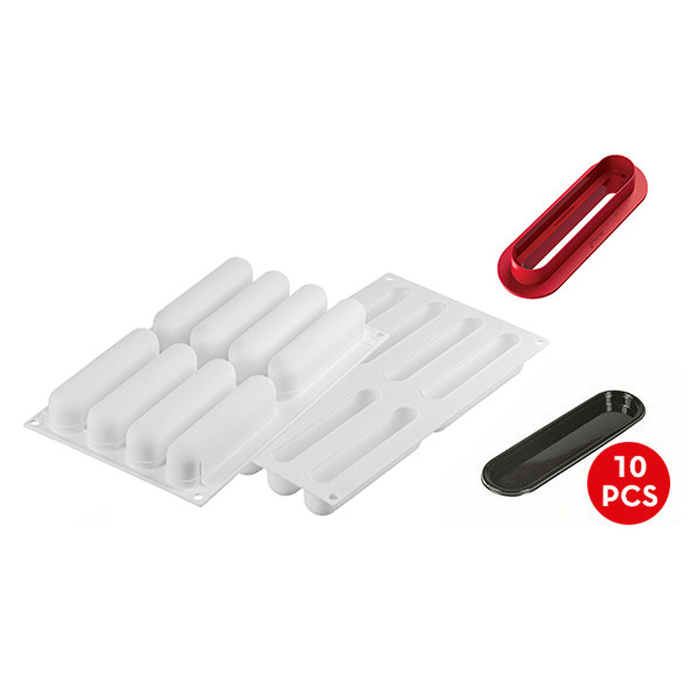 Silikomart "ECLAIR 120" Flexible Baking & Freezing Mold, 4 Oz., 8 Cavities