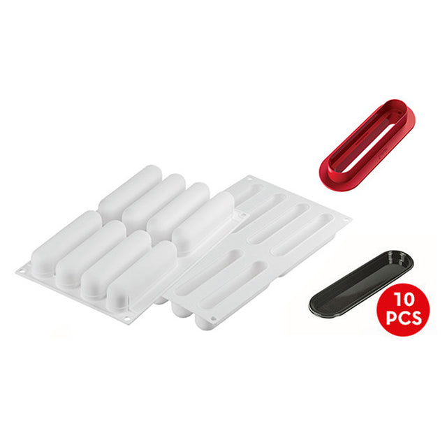 Silikomart "ECLAIR 120" Flexible Baking & Freezing Mold, 4 Oz., 8 Cavities