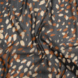 Crinkled Polyester Chiffon with Metallic Gold Pinstripes - Black, White and Tan Spots - Designer Deadstock