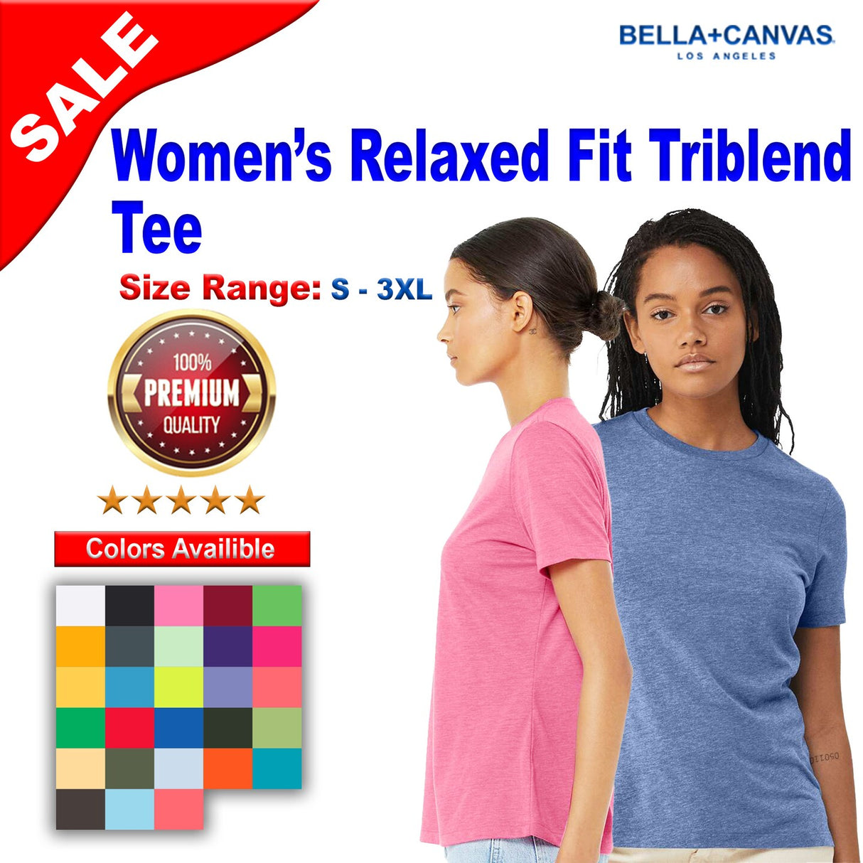 BELLA + CANVAS® Women’s Relaxed Fit Triblend Short Sleeve Crewneck Tee
