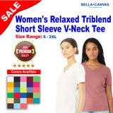 BELLA + CANVAS® Women's Relaxed Triblend Short Sleeve V-Neck Tee