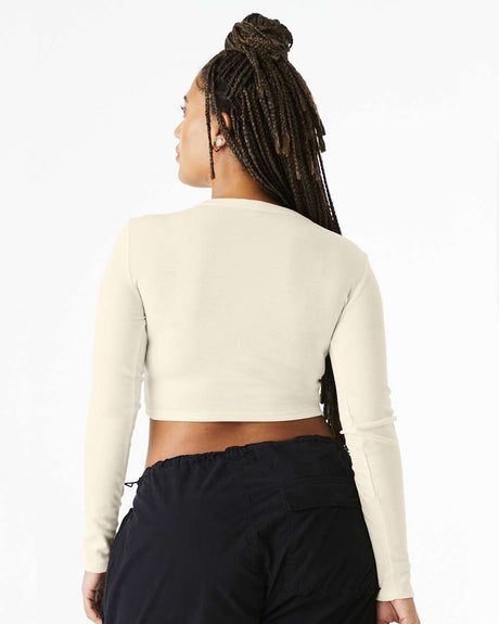 BELLA + CANVASÂ Women's Micro Rib Boat Long Sleeve Baby Tee - S