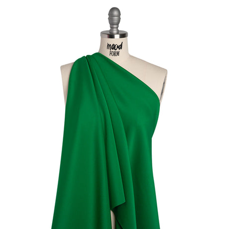 Stretch Polyester Scuba Knit - Rich Green - Designer Deadstock