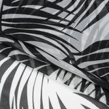 Stretch Nylon Mesh - Black and White Palm Leaves - Designer Deadstock