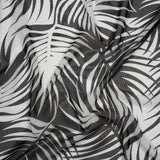 Stretch Nylon Mesh - Black and White Palm Leaves - Designer Deadstock
