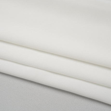 Lightweight Polyester Crepe - Ecru - Designer Deadstock