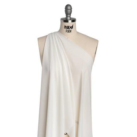 Lightweight Polyester Crepe - Ecru - Designer Deadstock