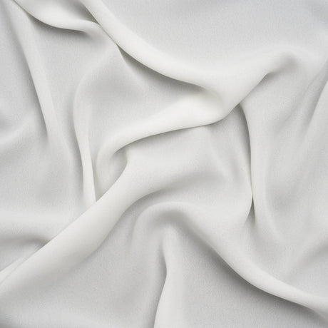 Lightweight Polyester Crepe - Ecru - Designer Deadstock