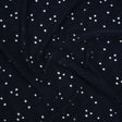 Stretch Polyester Eyelet Jersey - Navy Little Flowers - Designer Deadstock