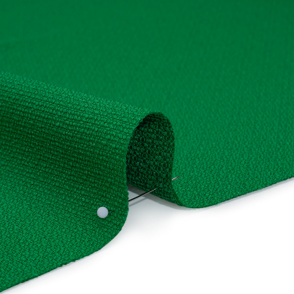 Textured Polyester Woven - Kelly Green - Designer Deadstock