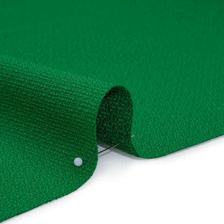 Textured Polyester Woven - Kelly Green - Designer Deadstock