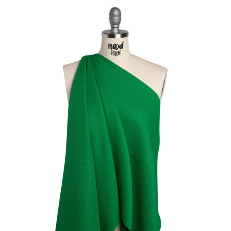 Textured Polyester Woven - Kelly Green - Designer Deadstock