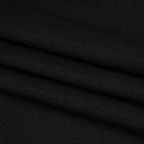 Stretch Textured Polyester Woven - Black - Designer Deadstock