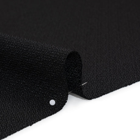 Stretch Textured Polyester Woven - Black - Designer Deadstock