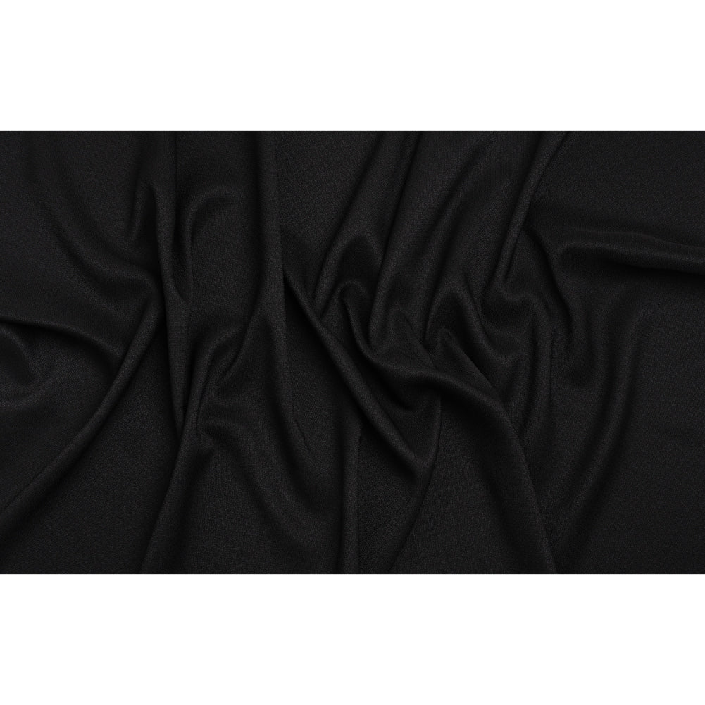 Stretch Textured Polyester Woven - Black - Designer Deadstock