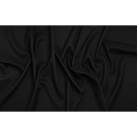 Stretch Textured Polyester Woven - Black - Designer Deadstock