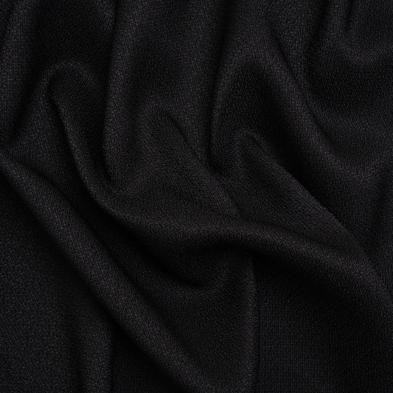 Stretch Textured Polyester Woven - Black - Designer Deadstock