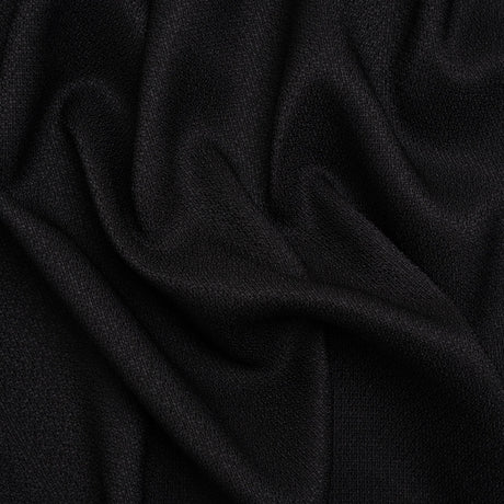 Stretch Textured Polyester Woven - Black - Designer Deadstock