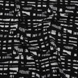 Crinkled Polyester Jacquard Knit - Black and White Abstract Grid - Designer Deadstock