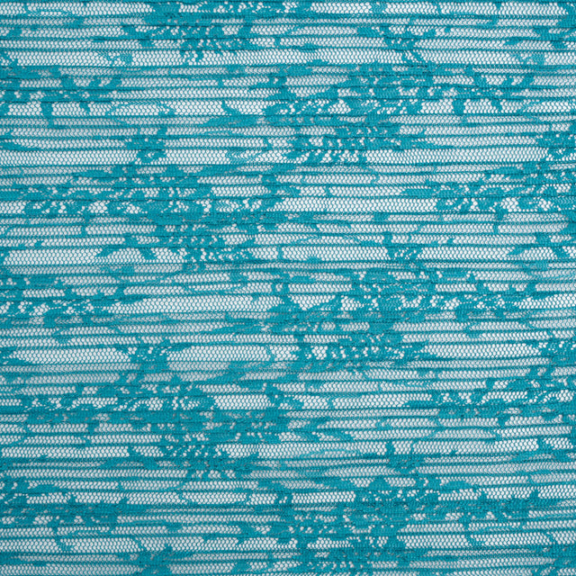 Plisse Lace - Turquoise Floral - Designer Deadstock