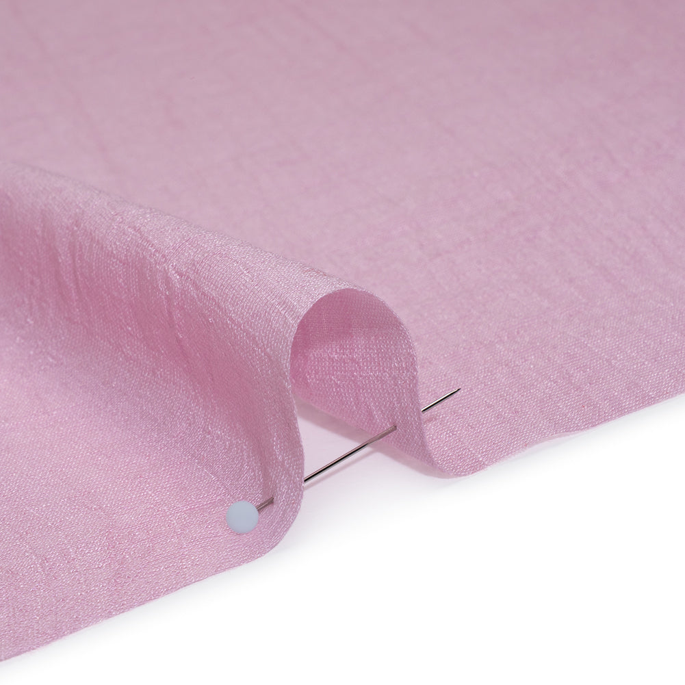 Slubbed Rayon and Polyester Woven - Prima Pink - Designer Deadstock