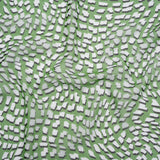 Polyester Chiffon - Grass Green, White and Black Abstract - Designer Deadstock