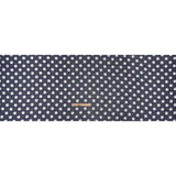 Crinkled Polyester Chiffon Print - Navy and White Polka Dots - Designer Deadstock