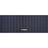 Ruched Stretched Nylon Mesh - Navy Blue Stripes - Designer Deadstock