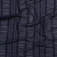 Ruched Stretched Nylon Mesh - Navy Blue Stripes - Designer Deadstock