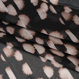 Polyester Stretch Mesh Print - Black, Beige and Cream Abstract Spots - Designer Deadstock