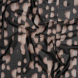 Polyester Stretch Mesh Print - Black, Beige and Cream Abstract Spots - Designer Deadstock