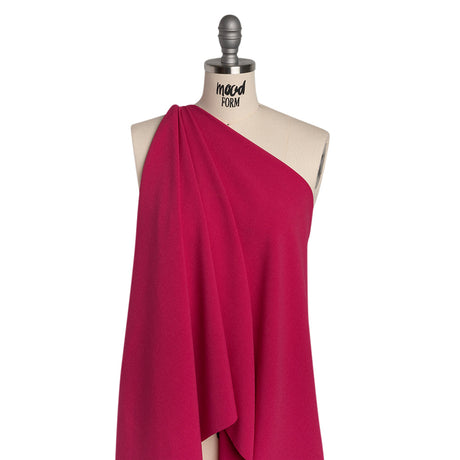 Stretch Polyester Crepe - Deep Pink - Designer Deadstock